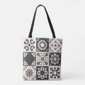 Tote Bag Carreaux de fleurs élégants (Dos)