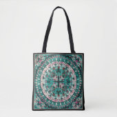 Tote Bag Carreaux de mosaïque Boho Océan Turquoise - (Devant)
