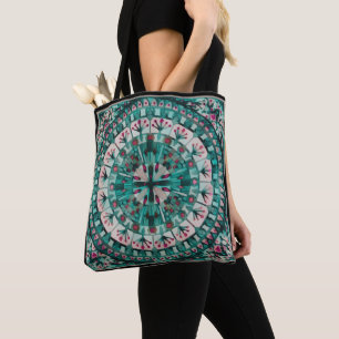 Tote Bag Carreaux de mosaïque Boho Océan Turquoise -
