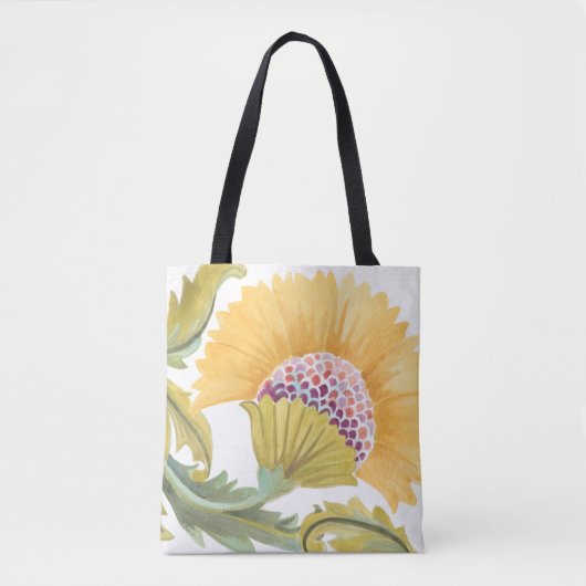 Tote Bag Carreaux floraux de l'abbaye - Jaune (Devant)