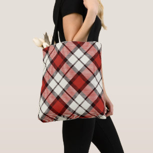 Tote Bag Carreaux Tartan Rouge Classique