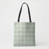 Tote Bag Carreaux vert sauge clair (Devant)