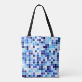 Tote Bag Carrelage de la piscine, Carrelage en mosaïque ble (Dos)