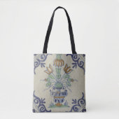 Tote Bag Carrelage Delft Antique Pot de Fleur Céramique (Devant)