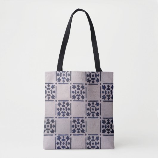 Tote Bag Carrelage Delft Bleu : Motif d'art néerlandais cla (Devant)