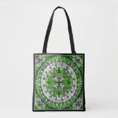 Tote Bag Carrelage en mosaïque Boho Gris vert - (Devant)