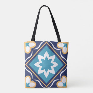 Tote Bag Carrelage en mosaïque marocaine florale Elégant &