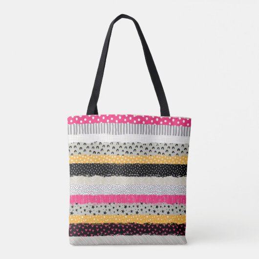 Tote Bag Carrelage en Patchwork : Conception Versatile Sans (Dos)