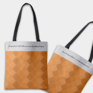 Tote Bag Carrelage Terre Motif Orange & Gris