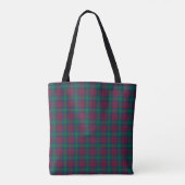 Tote Bag Carrelage vert et marron Lindsay Tartan Monogramme (Dos)
