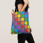 Tote Bag Carrés arc-en-ciel (De près)