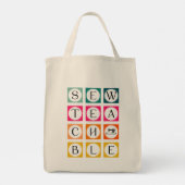 Tote Bag Carrés colorés couture enseignables (Dos)