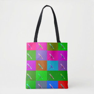 Tote Bag Carrés de marguerite coloré, Élégant et amusant Ab