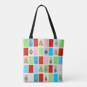 Tote Bag Carrés de Noël colorés (Dos)