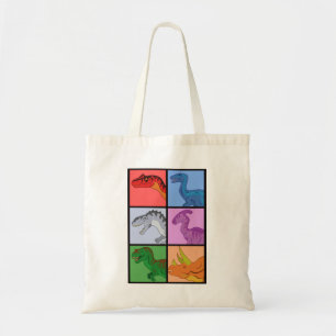 Tote Bag Carrés dinosaures