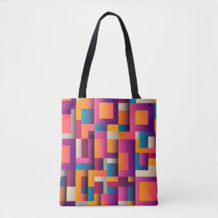 Tote Bag Carrés et formes Abstraits colorés