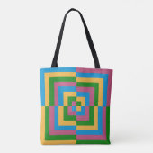 Tote Bag Carrés géométriques colorés (Dos)
