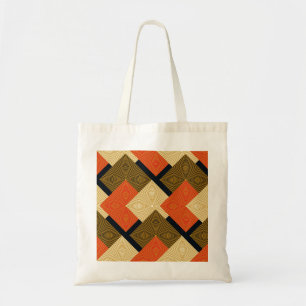 Tote Bag Carrés géométriques rétro : Motif Vintage.