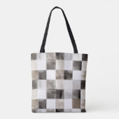 Tote Bag Carrés noirs blancs marron (Dos)