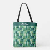 Tote Bag Carrés peints en vert (Dos)