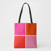Tote Bag Carrés roses et orange (Devant)