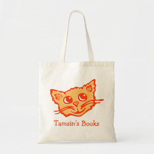Tote Bag Cartable graphique hued orange de bibliothèque de