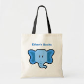 Tote Bag Cartable mignon de bibliothèque d'ÉLÉPHANT (Devant)