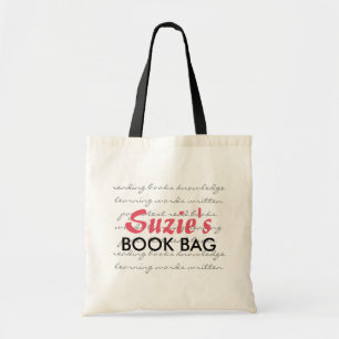 Tote Bag Cartable nommé fait sur commande - doucement rose