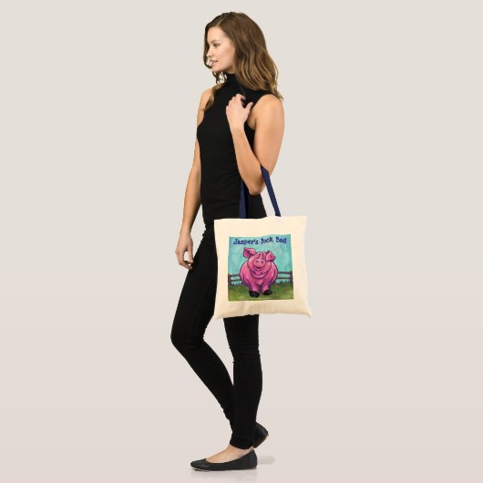 Tote Bag Cartable rose mignon de porc (Devant (modèle))