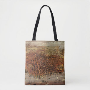 Tote Bag Carte aérienne ancienne, ville de San Francisco, C
