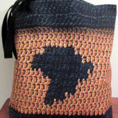 Tote Bag Carte Afrique Unique Texture Crochet Imprimer part