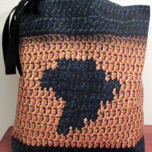 Tote Bag Carte Afrique Unique Texture Crochet Imprimer part