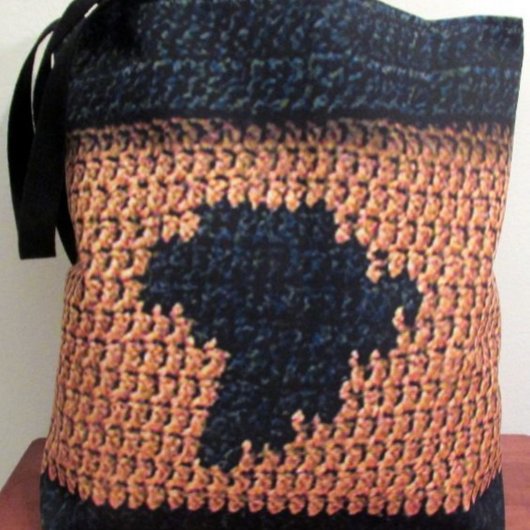 Tote Bag Carte Afrique Unique Texture Crochet Imprimer part