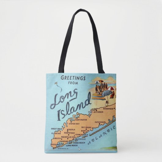 Tote Bag Carte ancienne de Long Island (Devant)