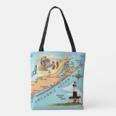 Tote Bag Carte ancienne de Long Island (Dos)