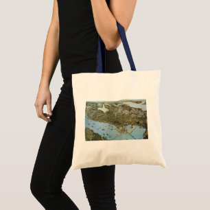 Tote Bag Carte ancienne vue aérienne Ville de Seattle Washi