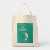 Tote Bag Carte Andros Bahamas Vacances. (Devant)