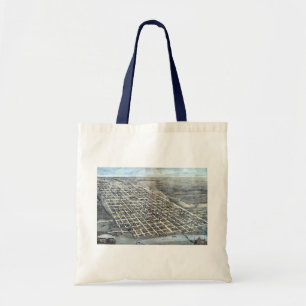 Tote Bag Carte antique aérienne de la ville d'Austin, Texas