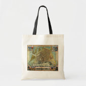 Tote Bag Carte antique Amsterdam, Hollande aka Pays-Bas (Devant)