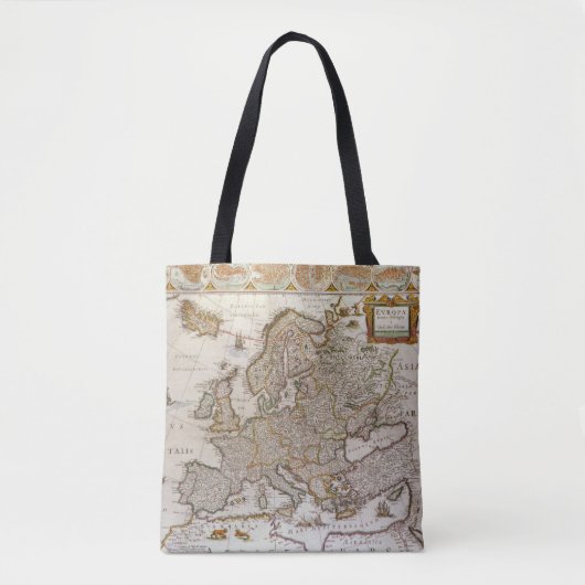 Tote Bag Carte antique de l'Europe par Willem Jansz Blaeu, (Devant)