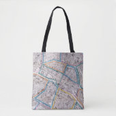 Tote Bag Carte antique de Paris (Devant)