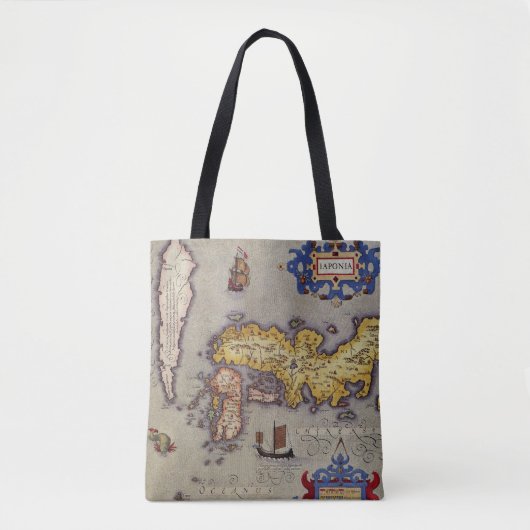Tote Bag Carte antique du Japon par Mercator et Hondius (Devant)