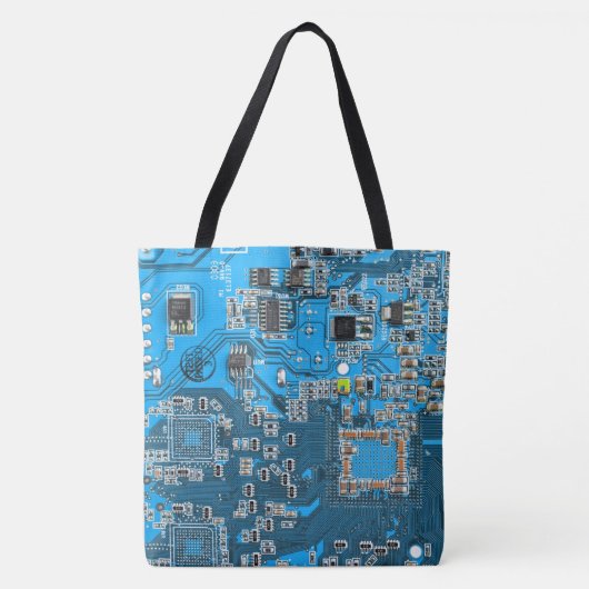 Tote Bag Carte circuit bleu circuit imprimé à circuit impri (Devant)