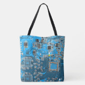Tote Bag Carte circuit bleu circuit imprimé à circuit impri (Dos)