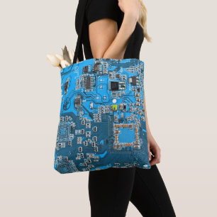 Tote Bag Carte circuit bleu circuit imprimé à circuit impri