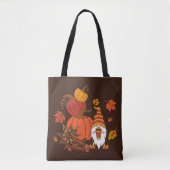 Tote Bag Carte Citrouille Gnome d'automne (Devant)