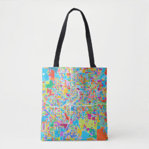 Tote Bag Carte colorée d'Atlanta