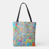 Tote Bag Carte colorée d'Atlanta (Dos)