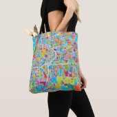 Tote Bag Carte colorée d'Atlanta (De près)