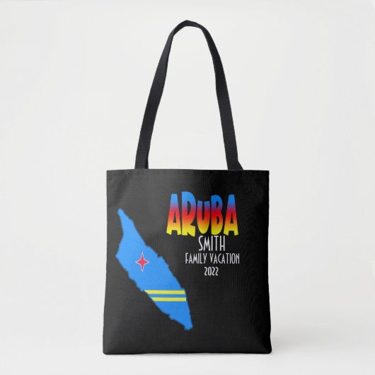 Tote Bag Carte d'Aruba Correspondance Groupe Vacances Crois (Devant)